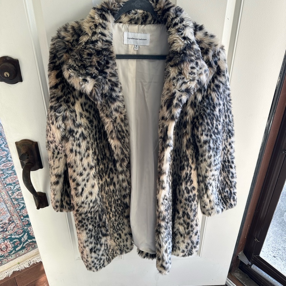 Leopard Print Faux Fur Coat